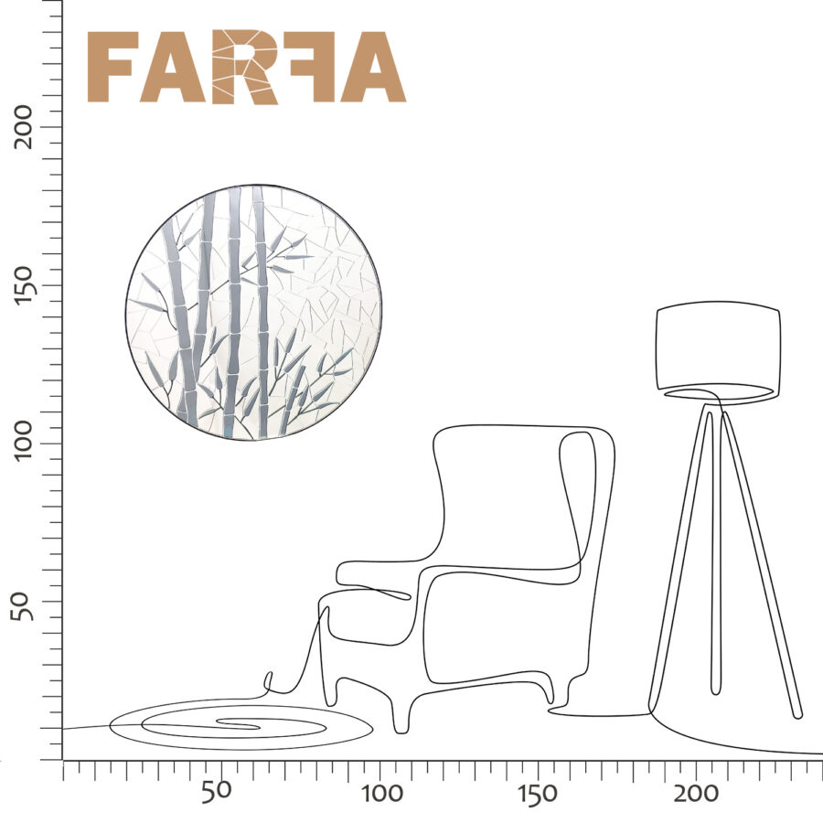 Wymiary lustraż bambusy w kole FARFA 4154