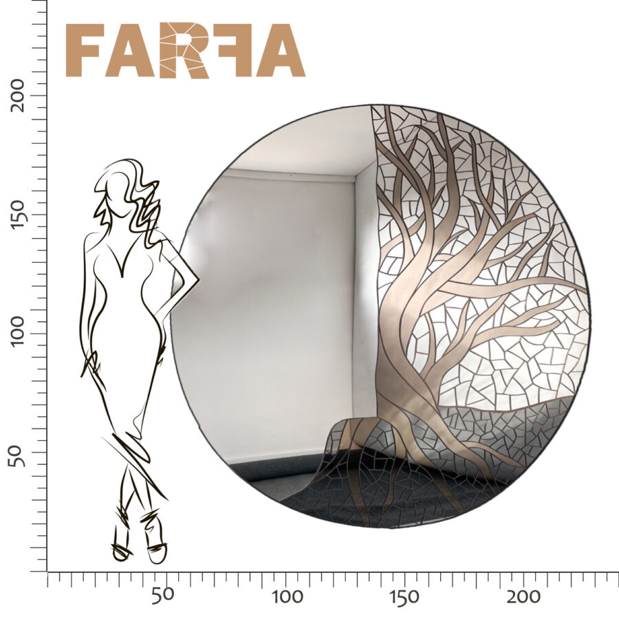 wymiary lustraż drzewo w kole farfa 4566